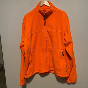 Yukon Gear Men’s Full Zip Blaze Orange Fleece Jacket Size Large